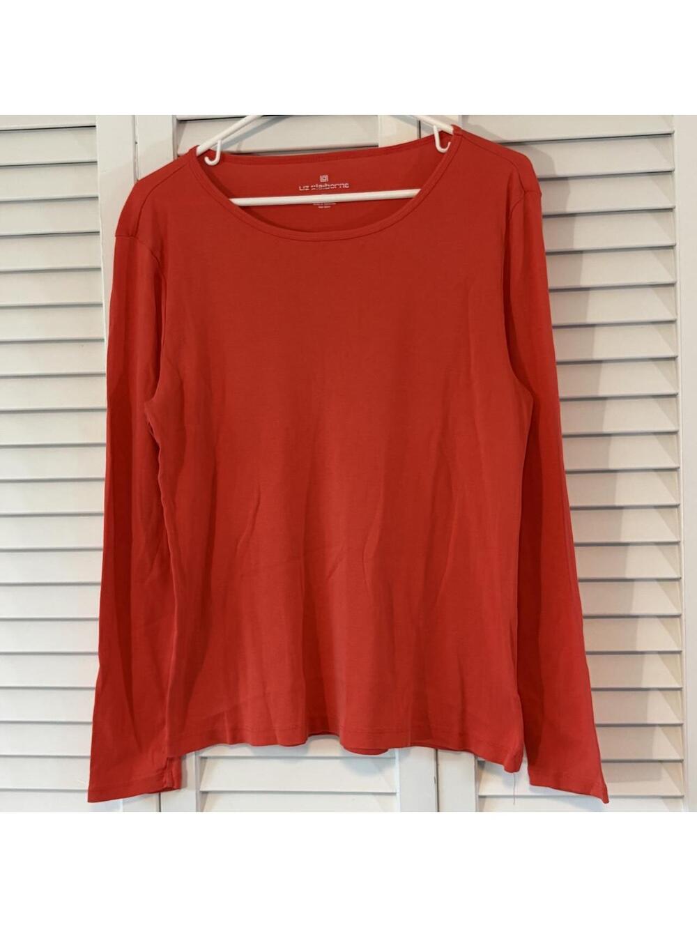 Liz Claiborne Women's Red and Orange Shirt XL